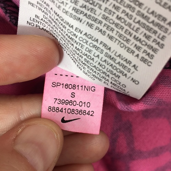 Nike Black Pink Patterned Two Toned Streak Muscle Tank Top Womens Small - Picture 8 of 11